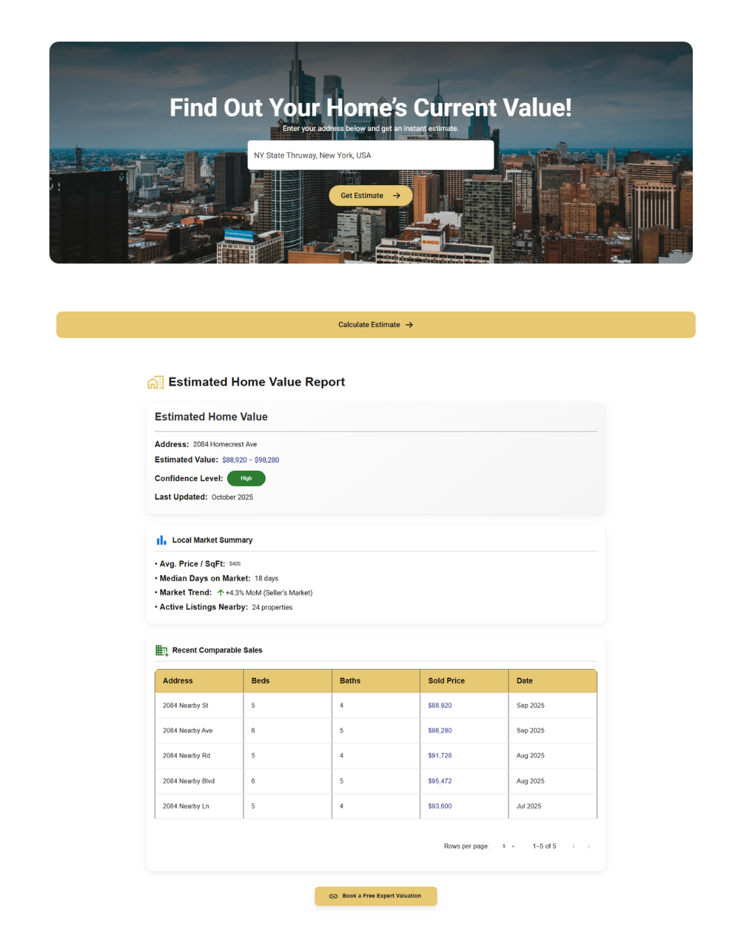 Interactive Home Valuation Tool Final Pic